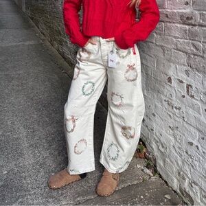 Free People We The Free Good Luck Mid Rise Barrel Jeans Size 28 NWT